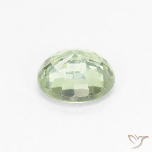Safira Verde muito claro Natural 0.83ct, Redondo, VS
