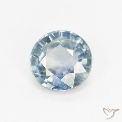 Safira Azul pálido Natural 0.70ct, Redondo, VS