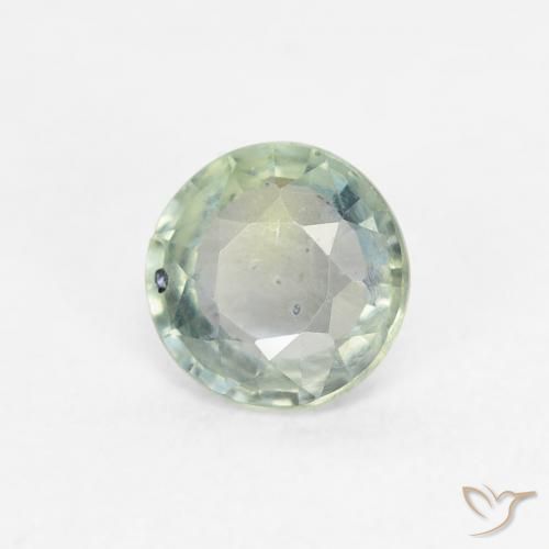 Safira Verde médio Natural 0.59ct, Redondo, VS