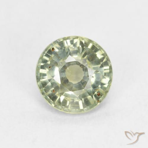 0.83ct Natural Verde pálido Safira, Redondo, VS