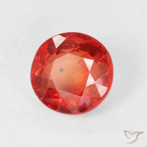 Safira vermelho intenso Natural 1.13ct, Redondo, VS