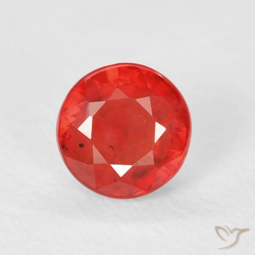 0.82ct Natural Vermelho brilhante Safira, Redondo, VS
