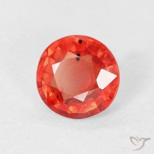 Safira Vermelho brilhante Natural 0.76ct, Redondo, VS