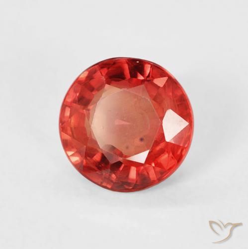 Safira Vermelho brilhante Natural 0.78ct, Redondo, VS