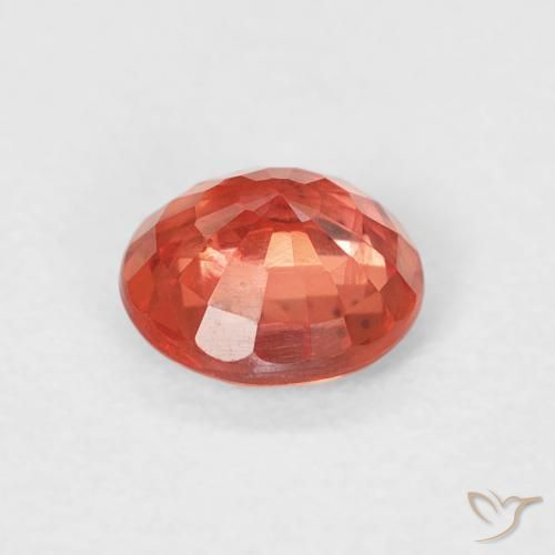 Safira Vermelho brilhante Natural 0.78ct, Redondo, VS