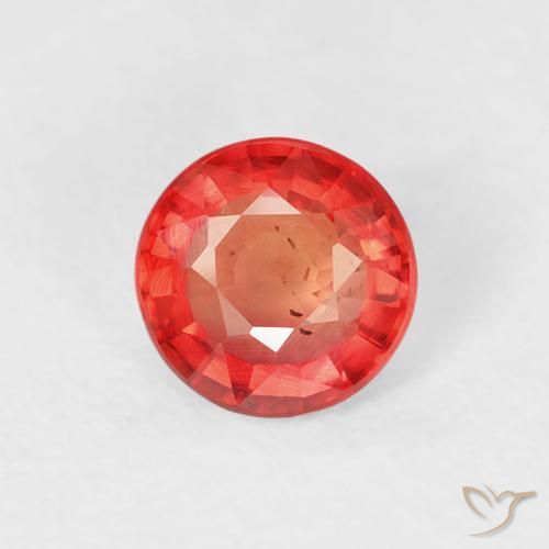 0.61ct Natural Vermelho brilhante Safira, Redondo, VS