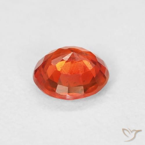 Safira Vermelho Laranja Intenso Natural 0.62ct, Redondo, VS