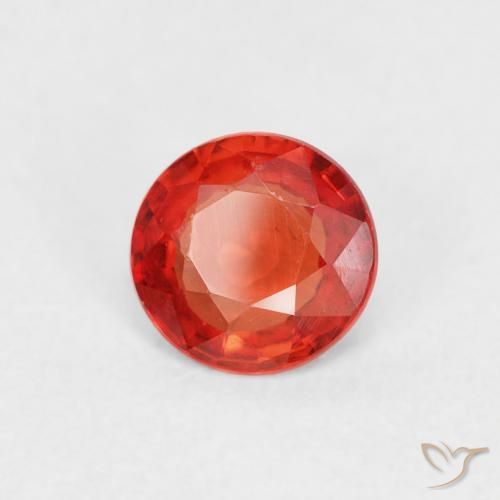 Safira Vermelho brilhante Natural 0.52ct, Redondo, VS