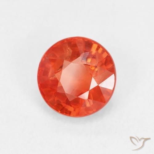 Safira vermelho médio Natural 0.98ct, Redondo, VS
