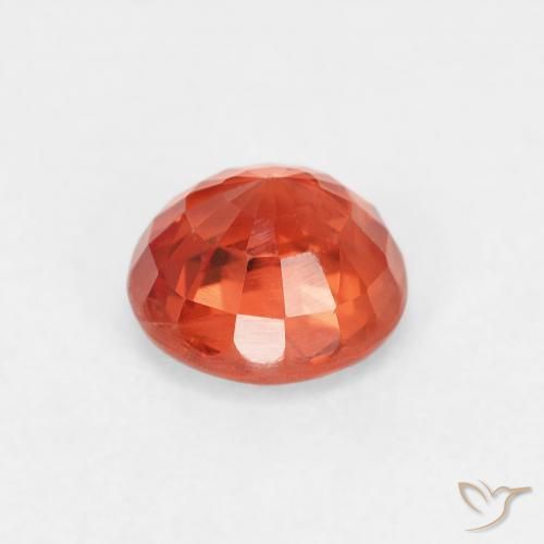Safira vermelho médio Natural 0.98ct, Redondo, VS