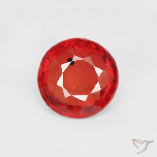 0.73ct Natural Vermelho brilhante Safira, Redondo, VS