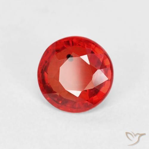Safira Vermelho brilhante Natural 0.73ct, Redondo, VS