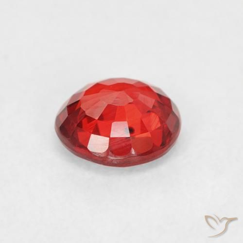 Safira Vermelho brilhante Natural 0.73ct, Redondo, VS