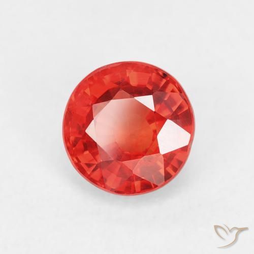 Safira vermelho médio Natural 0.95ct, Redondo, VS