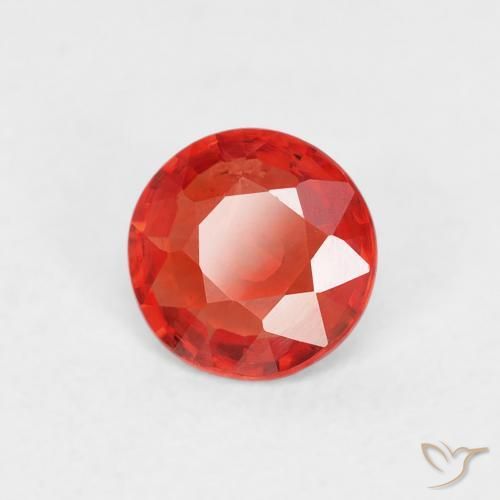 Safira Vermelho brilhante Natural 0.51ct, Redondo, VS