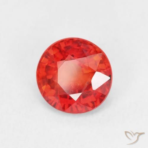 Safira Vermelho brilhante Natural 0.78ct, Redondo, VVS-VS