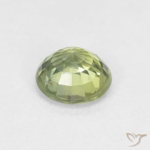 Safira Verde Vivo Claro Natural 0.85ct, Redondo, VS