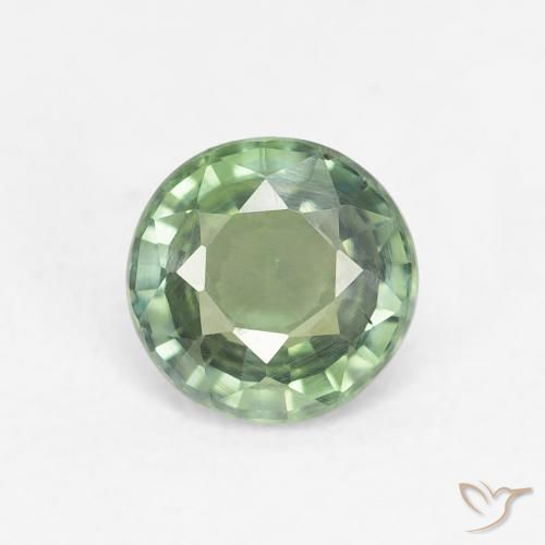 0.80ct Natural Verde Floresta Claro Safira, Redondo, VS
