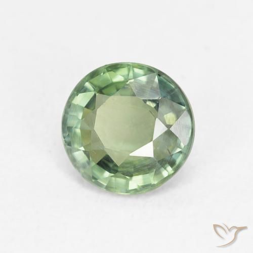 Safira Verde Floresta Claro Natural 0.80ct, Redondo, VS