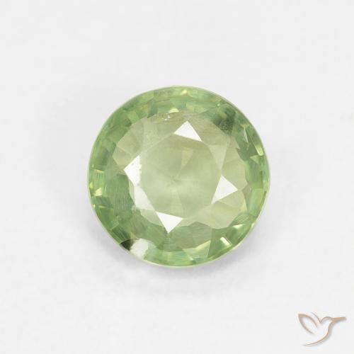 0.89ct Natural Verde limão Safira, Redondo, VS