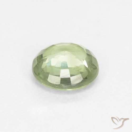 Safira Verde limão Natural 0.89ct, Redondo, VS