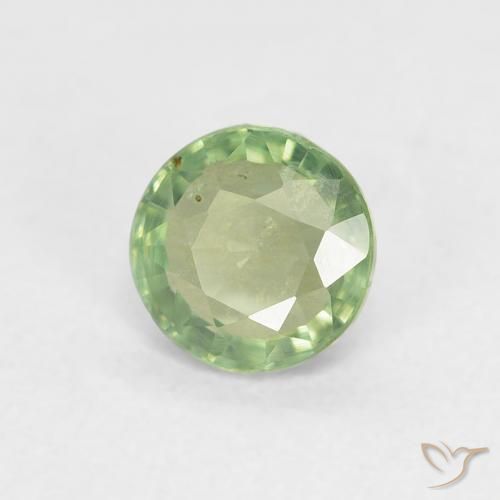 Safira Verde Sábio Claro Natural 0.68ct, Redondo, VVS-VS
