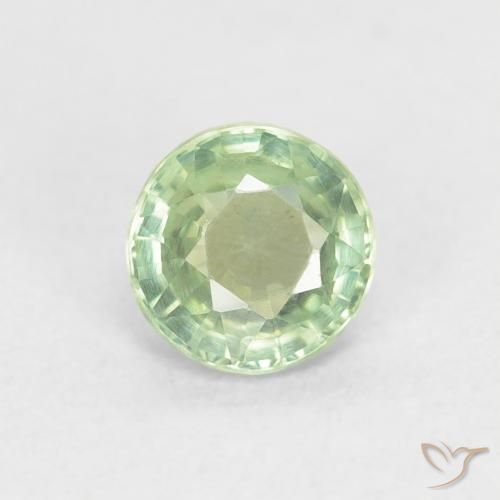 0.61ct Natural Luz verde Safira, Redondo, VS