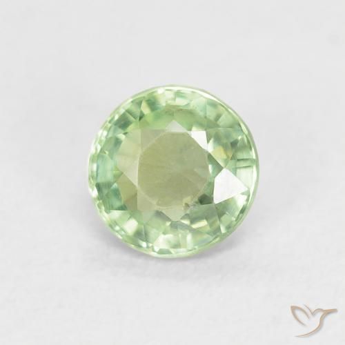 Safira Luz verde Natural 0.61ct, Redondo, VS