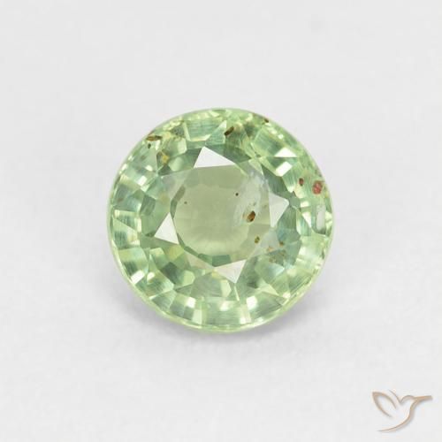 0.98ct Natural Amarelo Claro Verde Safira, Redondo, VS