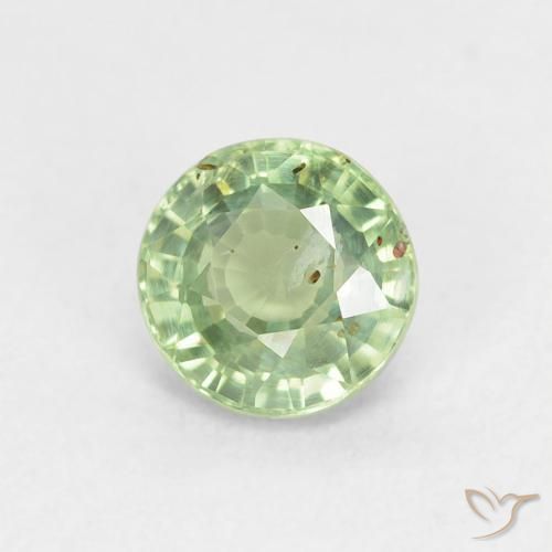 Safira Amarelo Claro Verde Natural 0.98ct, Redondo, VS