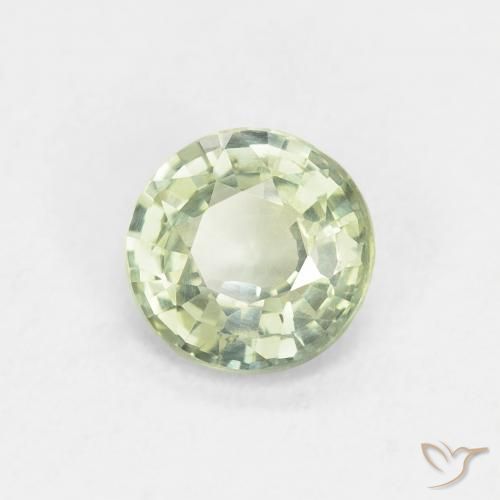 Safira Luz verde Natural 0.86ct, Redondo, VS