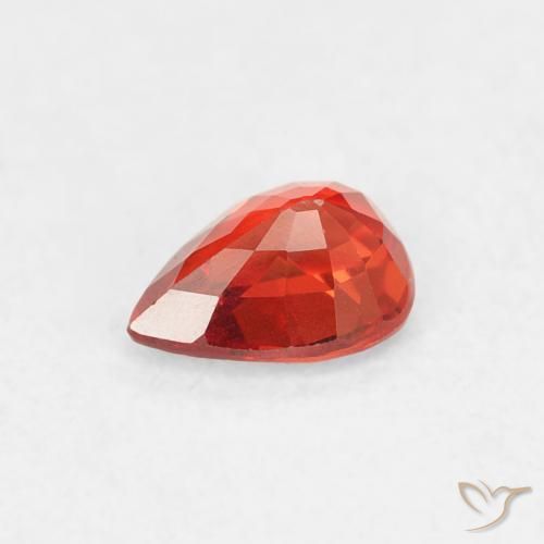 Safira vermelho médio Natural 0.40ct, Formato de pêra, VVS-VS