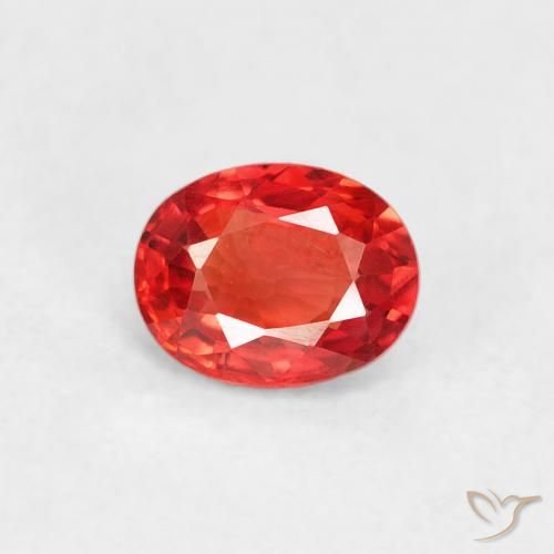 0.42ct Natural Vermelho Laranja Intenso Safira, oval, VVS-VS