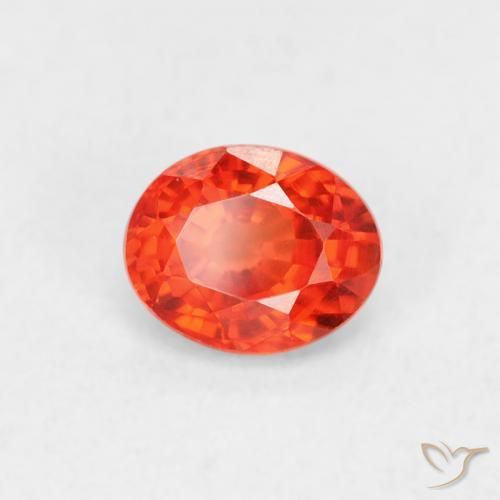 Safira vermelho médio Natural 0.47ct, oval, VVS