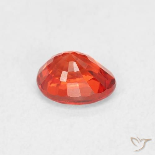 Safira vermelho médio Natural 0.47ct, oval, VVS