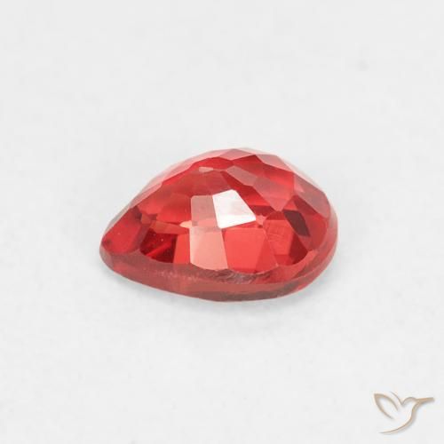 Safira Vermelho brilhante Natural 0.48ct, Formato de pêra, VVS