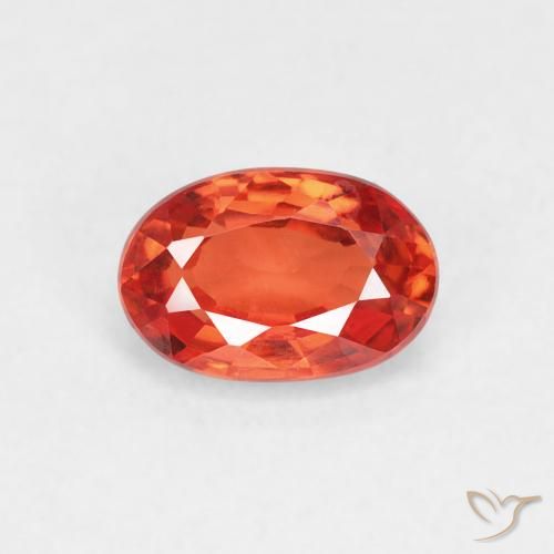 0.76ct Natural laranja avermelhado Safira, oval, VVS-VS
