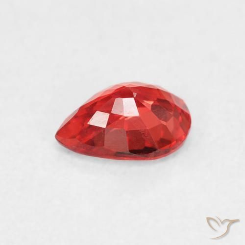 Safira Vermelho Laranja Intenso Natural 0.39ct, Formato de pêra, VVS-VS