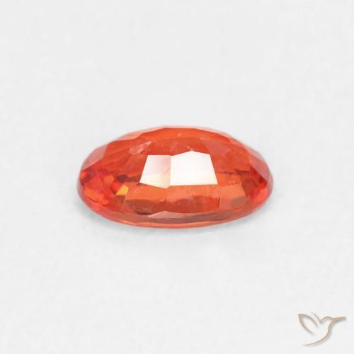 Safira laranja avermelhado Natural 0.56ct, oval, VVS-VS