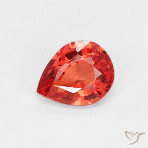 0.43ct Natural vermelho médio Safira, Formato de pêra, VVS-VS