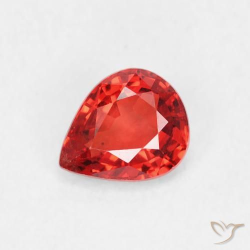 0.44ct Natural Vermelho brilhante Safira, Formato de pêra, VVS-VS