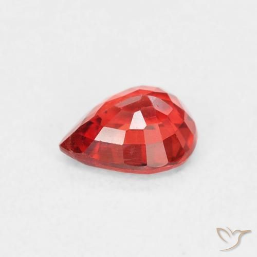 Safira Vermelho brilhante Natural 0.44ct, Formato de pêra, VVS-VS