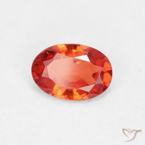 Safira laranja avermelhado Natural 0.46ct, oval, VVS-VS