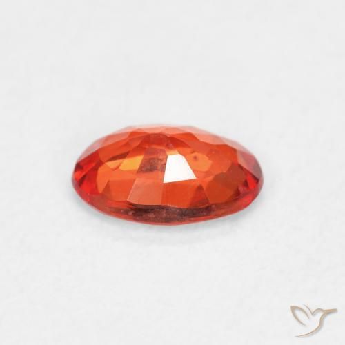 Safira laranja avermelhado Natural 0.46ct, oval, VVS-VS