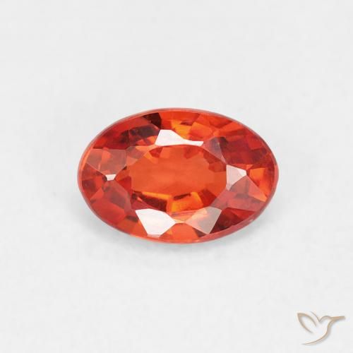 0.53ct Natural laranja avermelhado Safira, oval, VVS-VS