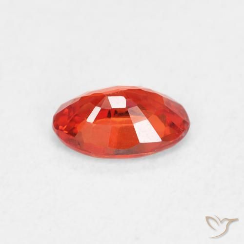 Safira laranja avermelhado Natural 0.53ct, oval, VVS-VS