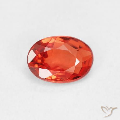 0.61ct Natural laranja avermelhado Safira, oval, VVS-VS