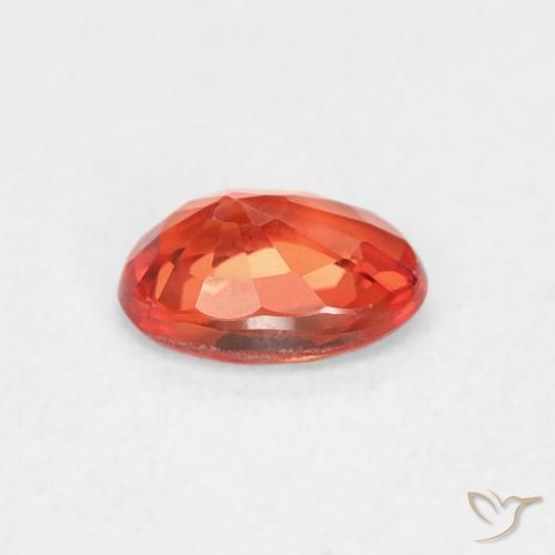 Safira laranja avermelhado Natural 0.61ct, oval, VVS-VS