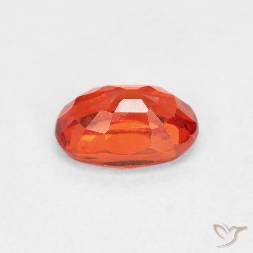 Safira laranja avermelhado Natural 0.76ct, oval, VVS-VS