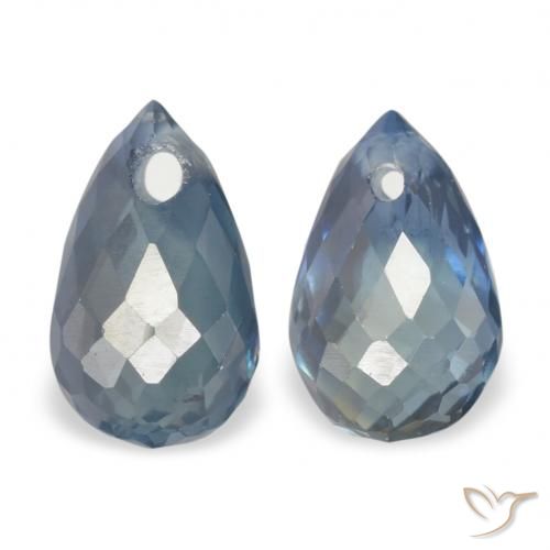 1.46ctw Natural Azul verde Safira, Briolette, VS